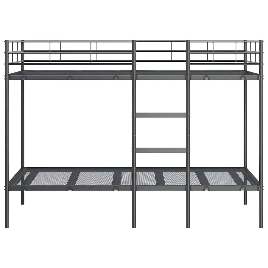 Lit superposé sans matelas noir 90x190 cm acier - 5