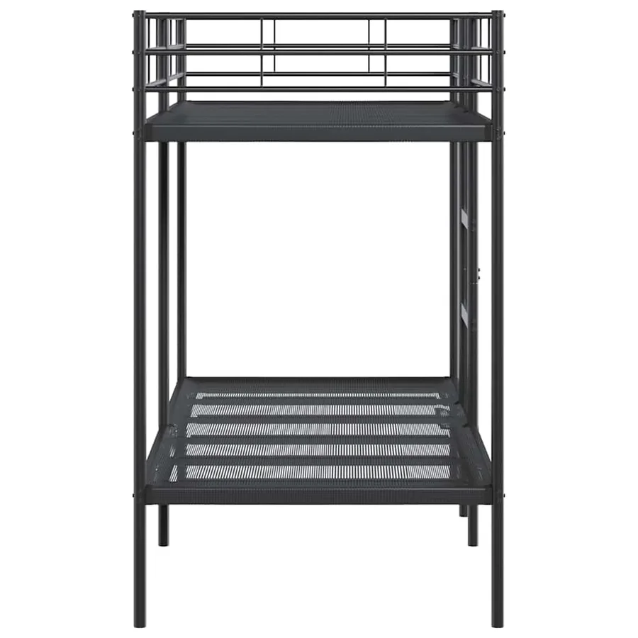 Lit superposé sans matelas noir 90x190 cm acier - 6