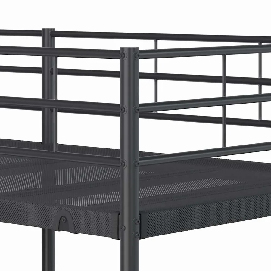 Lit superposé sans matelas noir 90x190 cm acier - 8