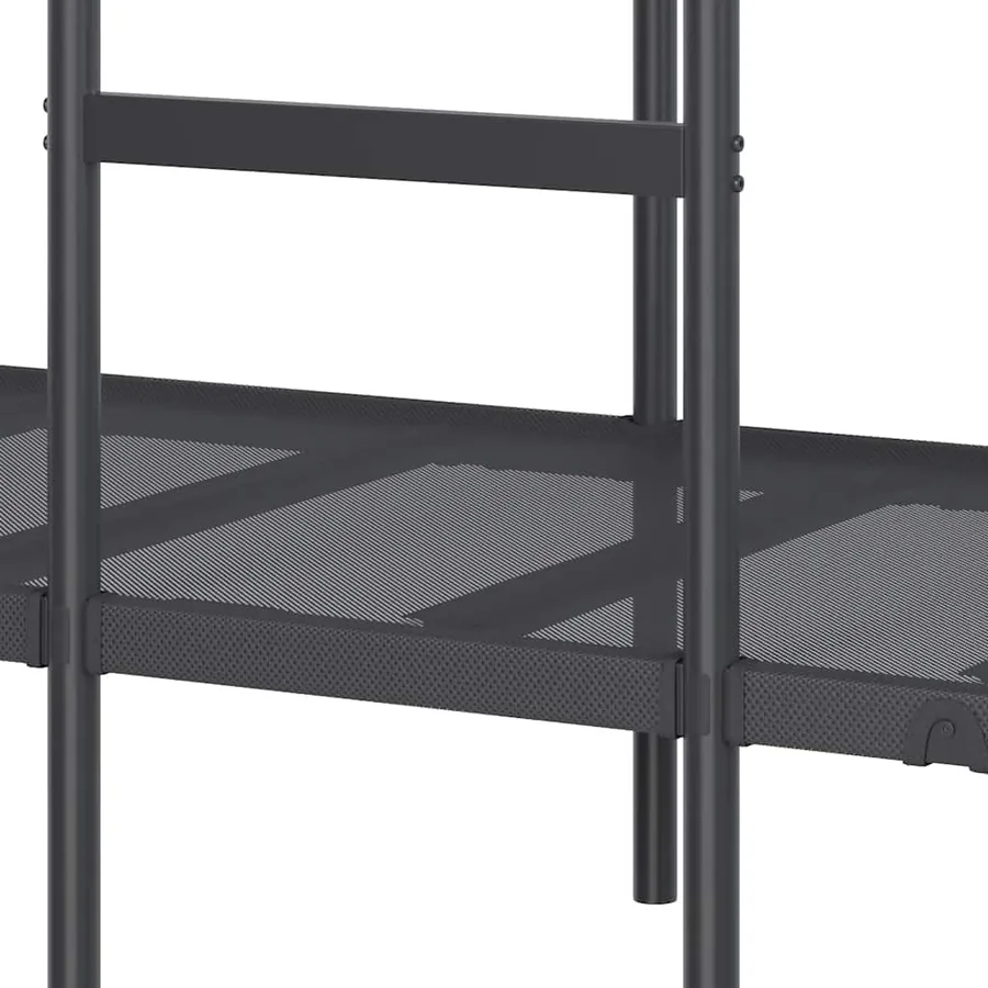 Lit superposé sans matelas noir 90x190 cm acier - 9