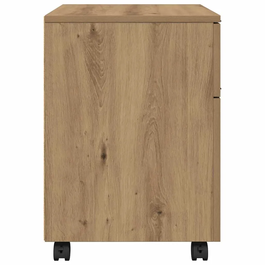 Classeur mobile avec roues chêne artisanal 45x38x54 cm - 6