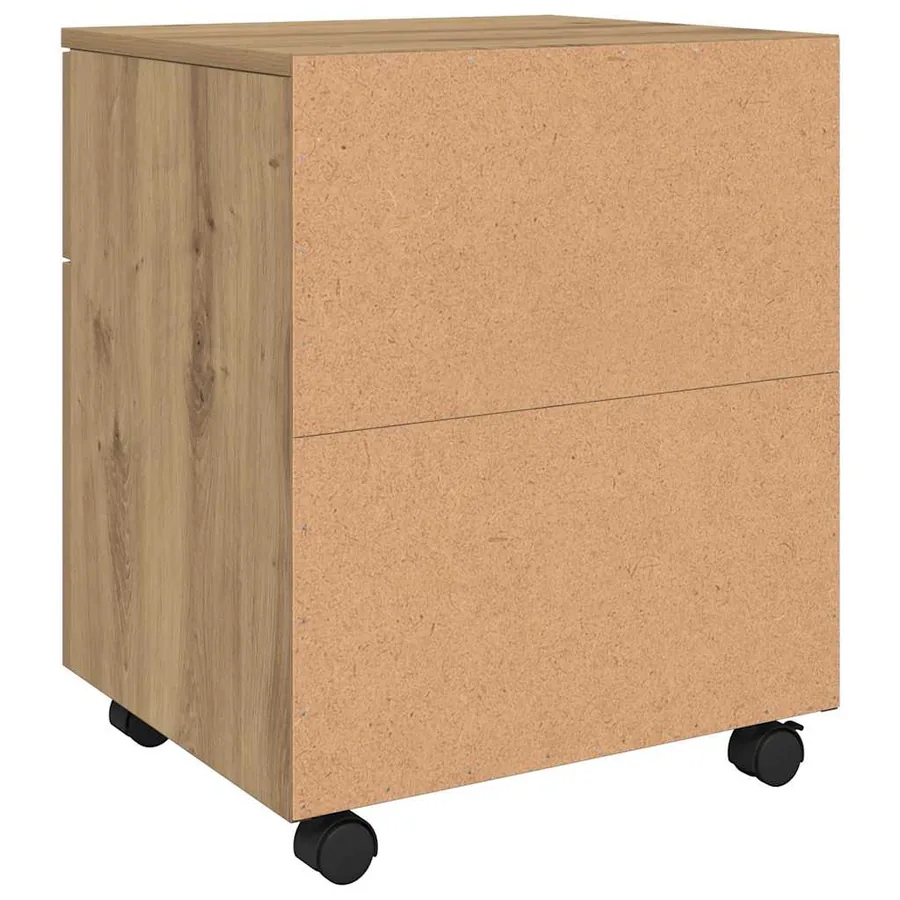 Classeur mobile avec roues chêne artisanal 45x38x54 cm - 7