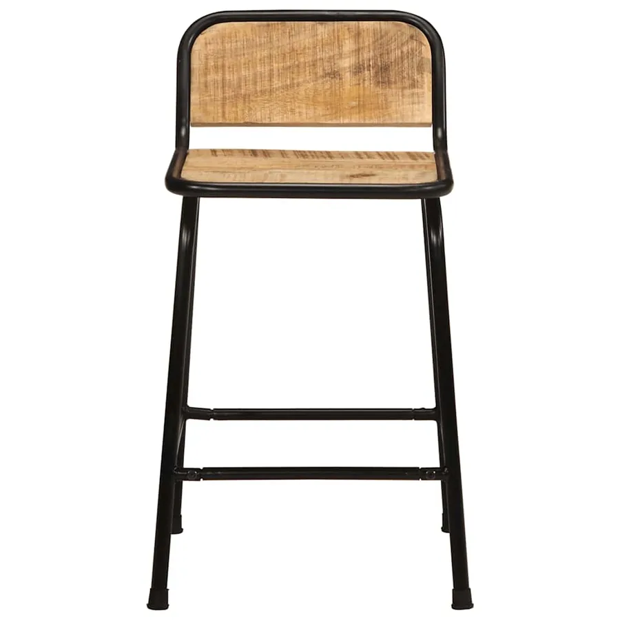 Tabourets de bar lot de 2 pcs bois massif manguier brut - 2