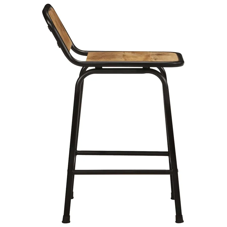 Tabourets de bar lot de 2 pcs bois massif manguier brut - 3