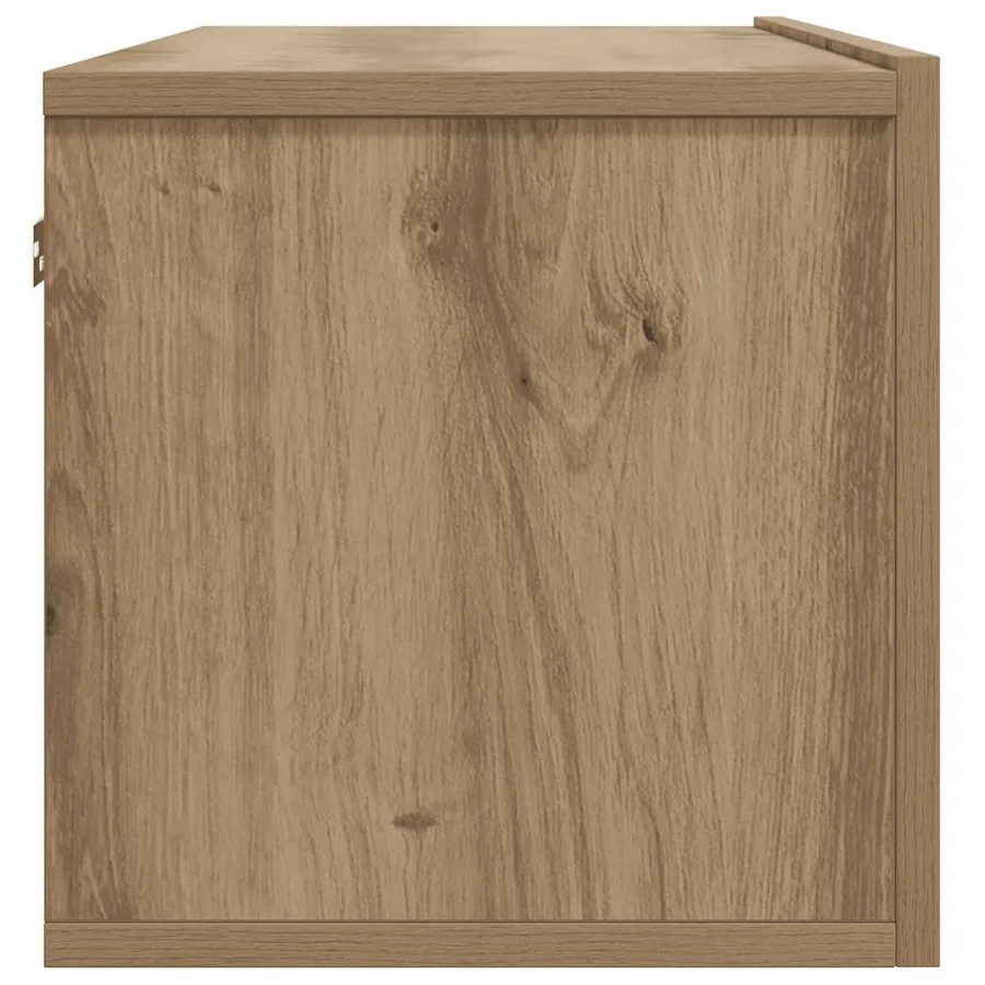 Meuble TV mural chêne artisanal 80x30x30 cm bois d'ingénierie - 6