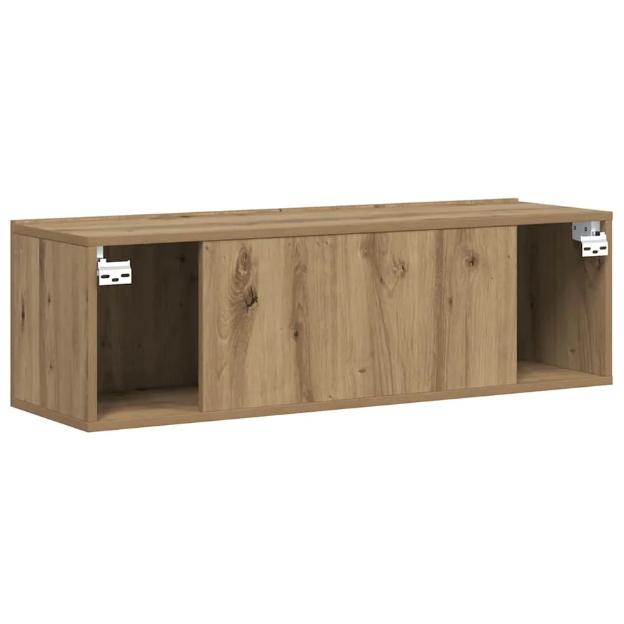 Meuble TV mural chêne artisanal 80x30x30 cm bois d'ingénierie - 7