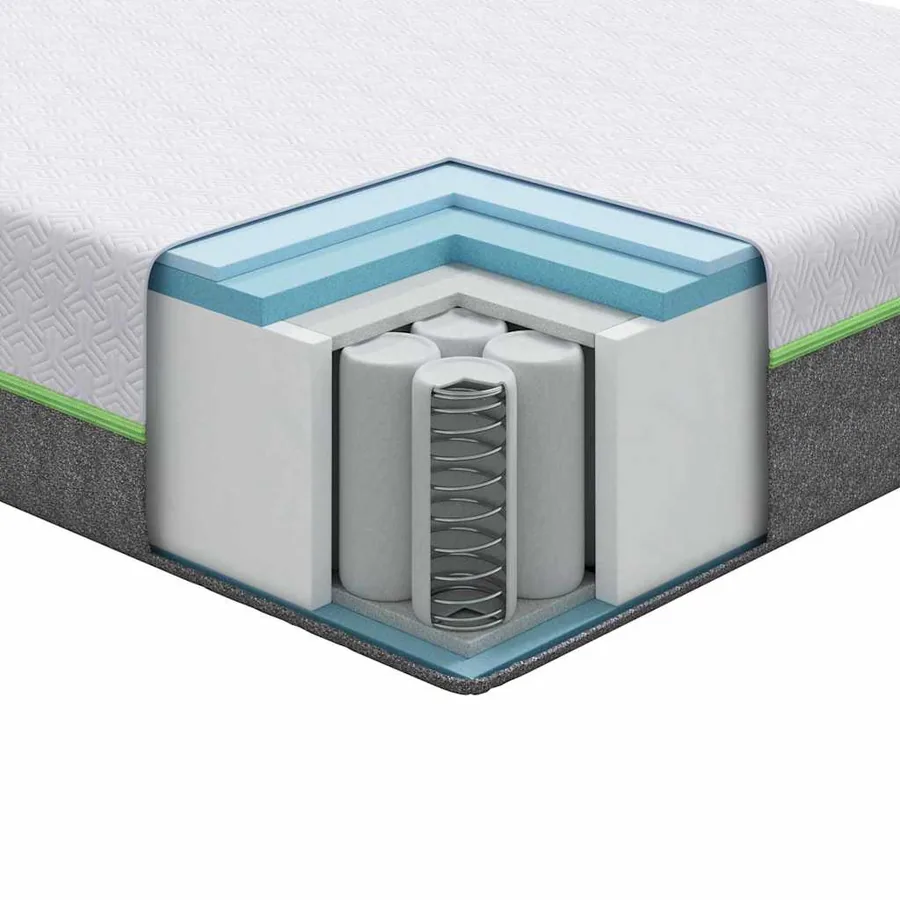 Matelas Blanc et Gris 120 x 200 cm Tissu jacquard - 10