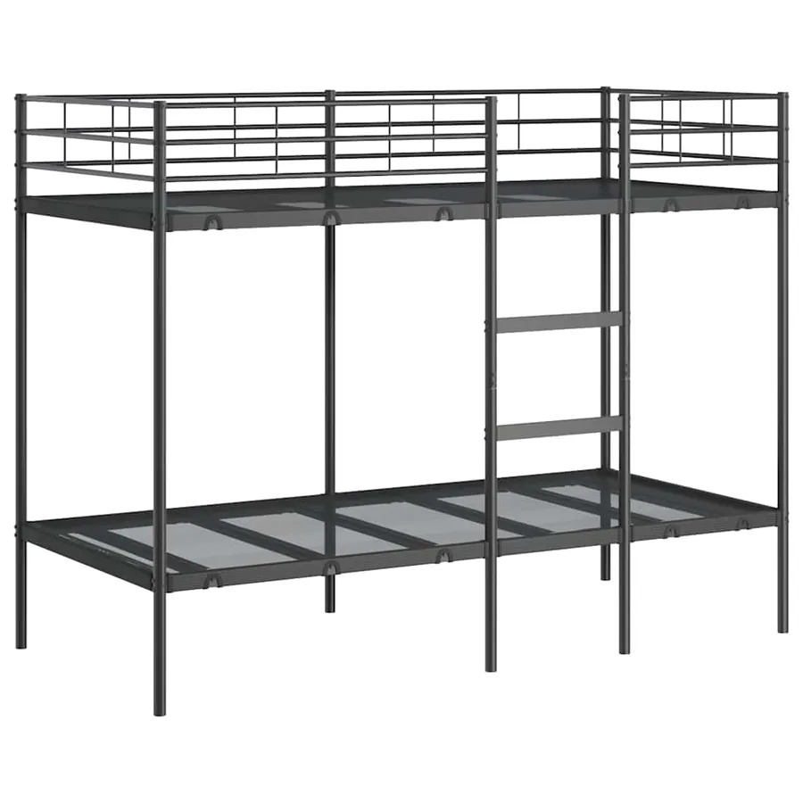 Lit superposé sans matelas noir 100x190 cm acier - 2