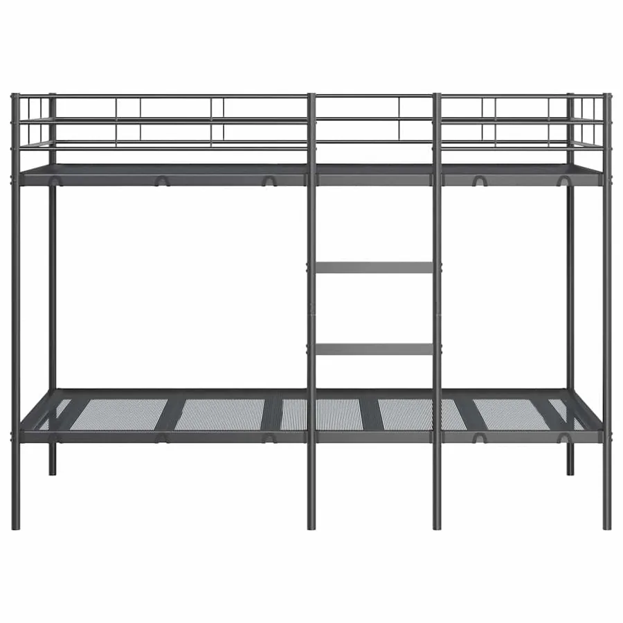 Lit superposé sans matelas noir 100x190 cm acier - 5