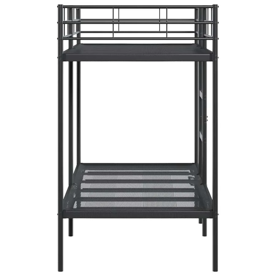 Lit superposé sans matelas noir 100x190 cm acier - 6