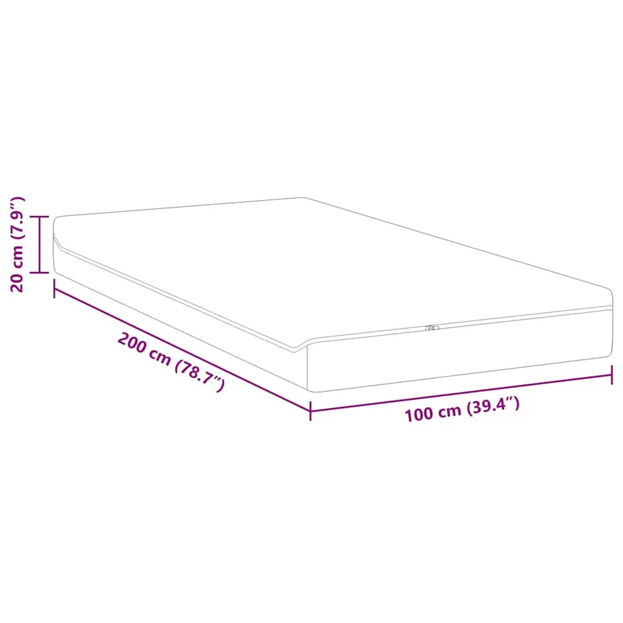 Matelas Blanc et Gris 100 x 200 cm Tissu jacquard - 11