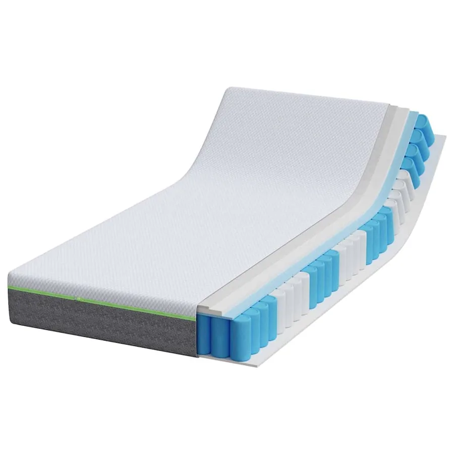 Matelas Blanc et Gris 100 x 200 cm Tissu jacquard - 3