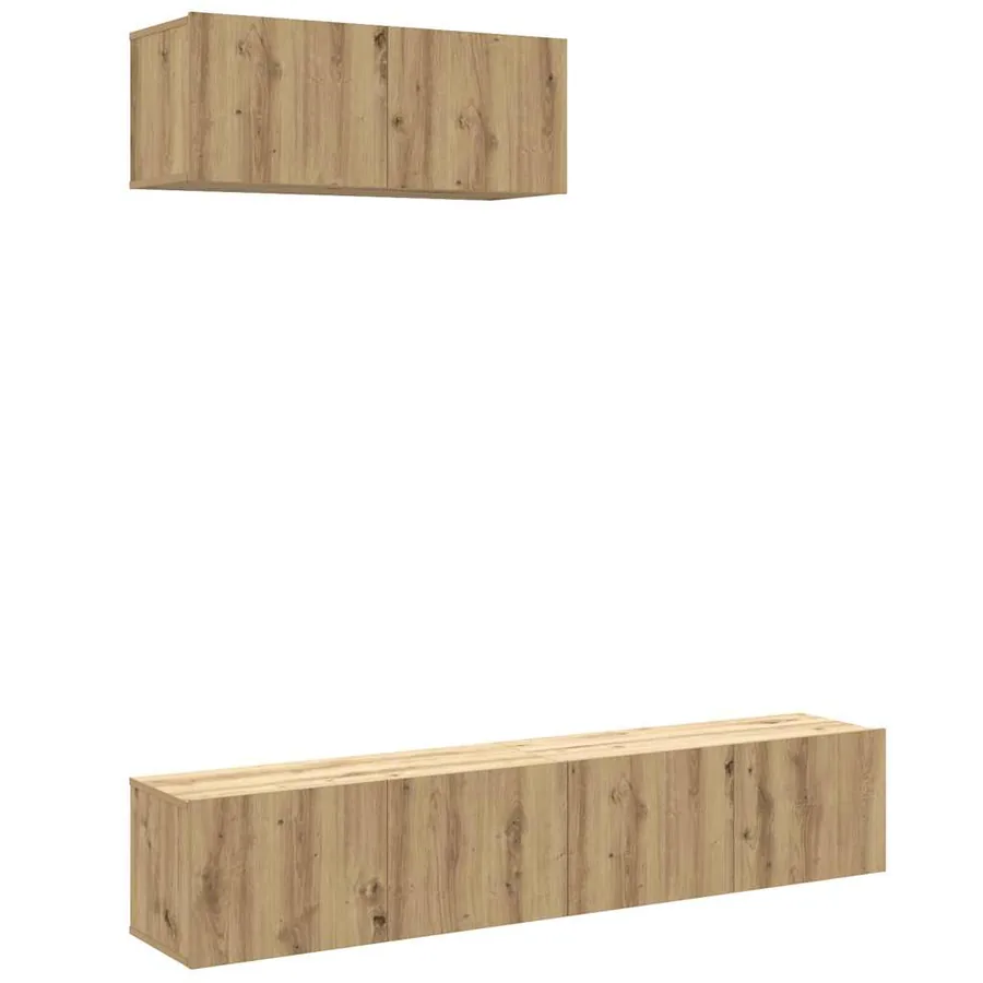 Ensemble de meuble TV mural 3 pcs chêne artisanal - 2