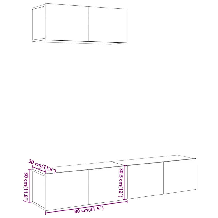 Ensemble de meuble TV mural 3 pcs chêne artisanal - 7
