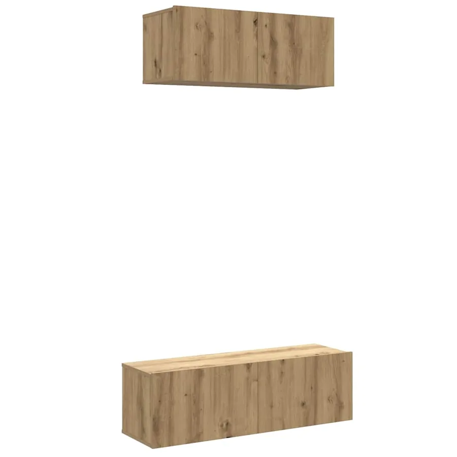 Ensemble de meuble TV mural 2 pcs chêne artisanal - 2