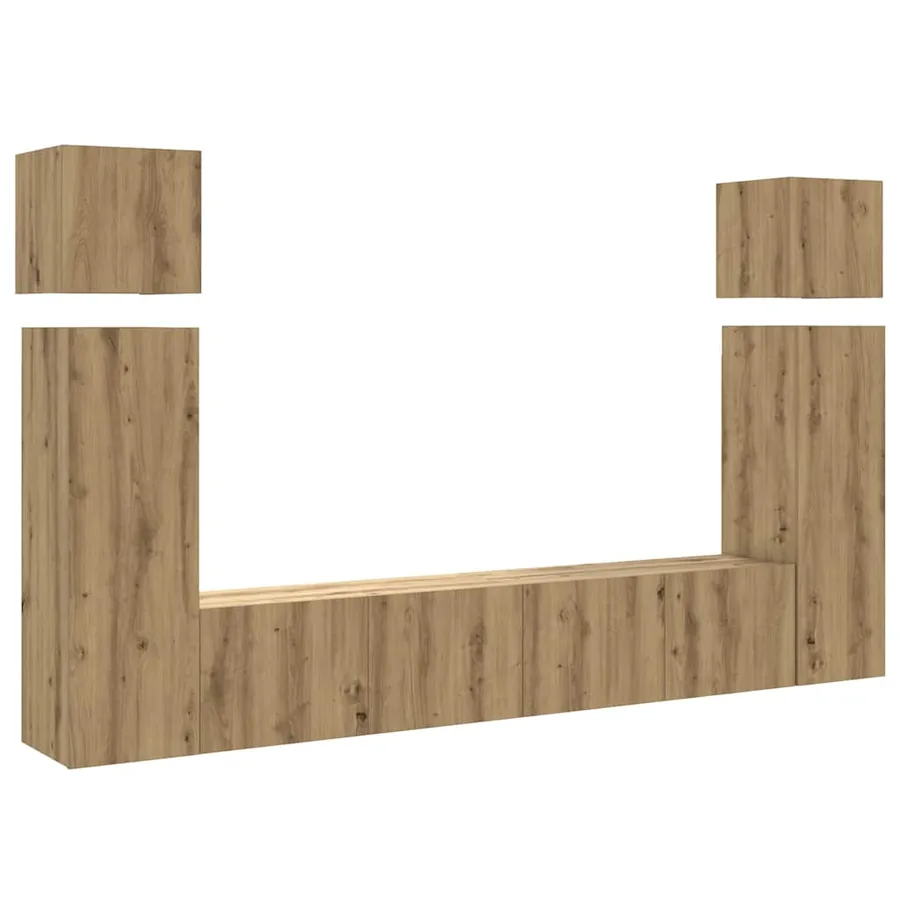 Ensemble de meuble TV mural 8 pcs chêne artisanal - 2