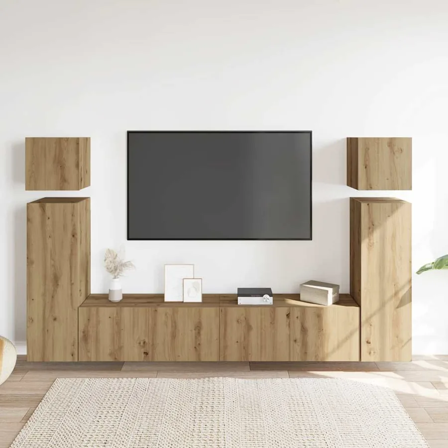 Ensemble de meuble TV mural 8 pcs chêne artisanal - 3