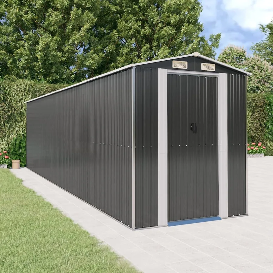 Garden Shed Anthracite 192x772x223 cm Galvanised Metal