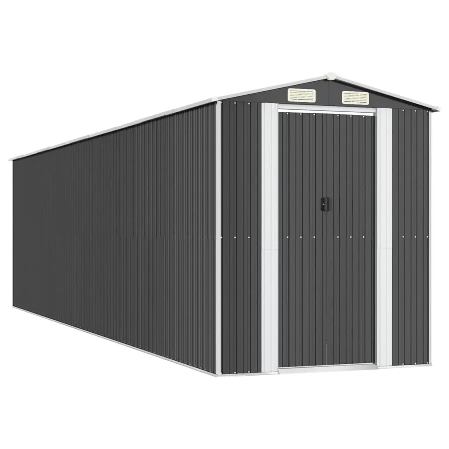 Garden Shed Anthracite 192x772x223 cm Galvanised Metal - 2