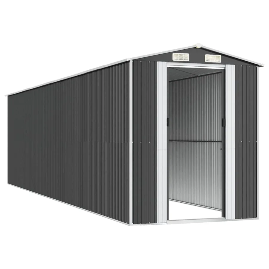 Garden Shed Anthracite 192x772x223 cm Galvanised Metal - 4