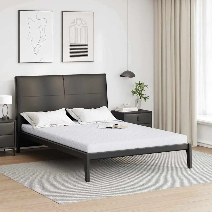 Matelas Blanc 140 x 190 cm Tissu jacquard