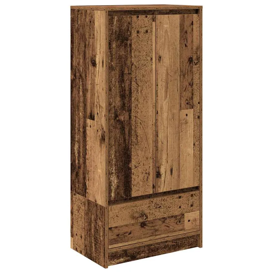 Armoire avec tiroir vieux bois 55,5x34x119,5 cm bois ingénierie - 2