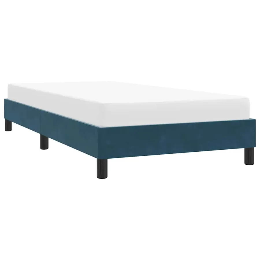 Cadre de lit sans matelas bleu foncé 90x210 cm velours - 4