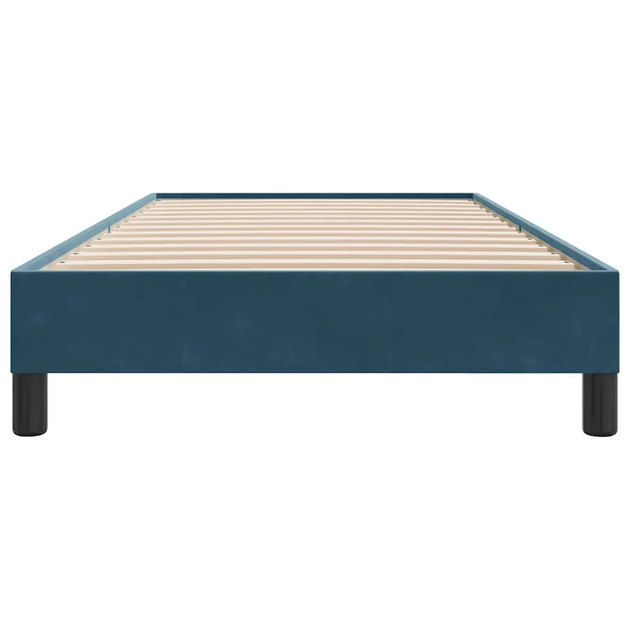 Cadre de lit sans matelas bleu foncé 90x210 cm velours - 5