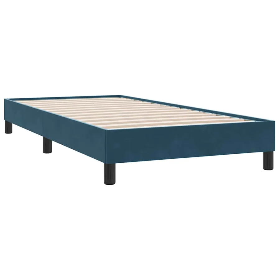 Cadre de lit sans matelas bleu foncé 90x210 cm velours - 7