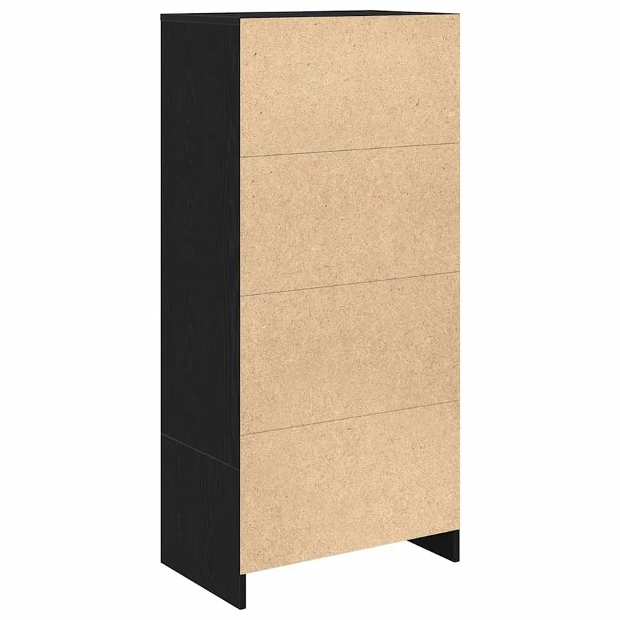 Armoire avec tiroir chêne noir 55,5x34x119,5 cm bois ingénierie - 8