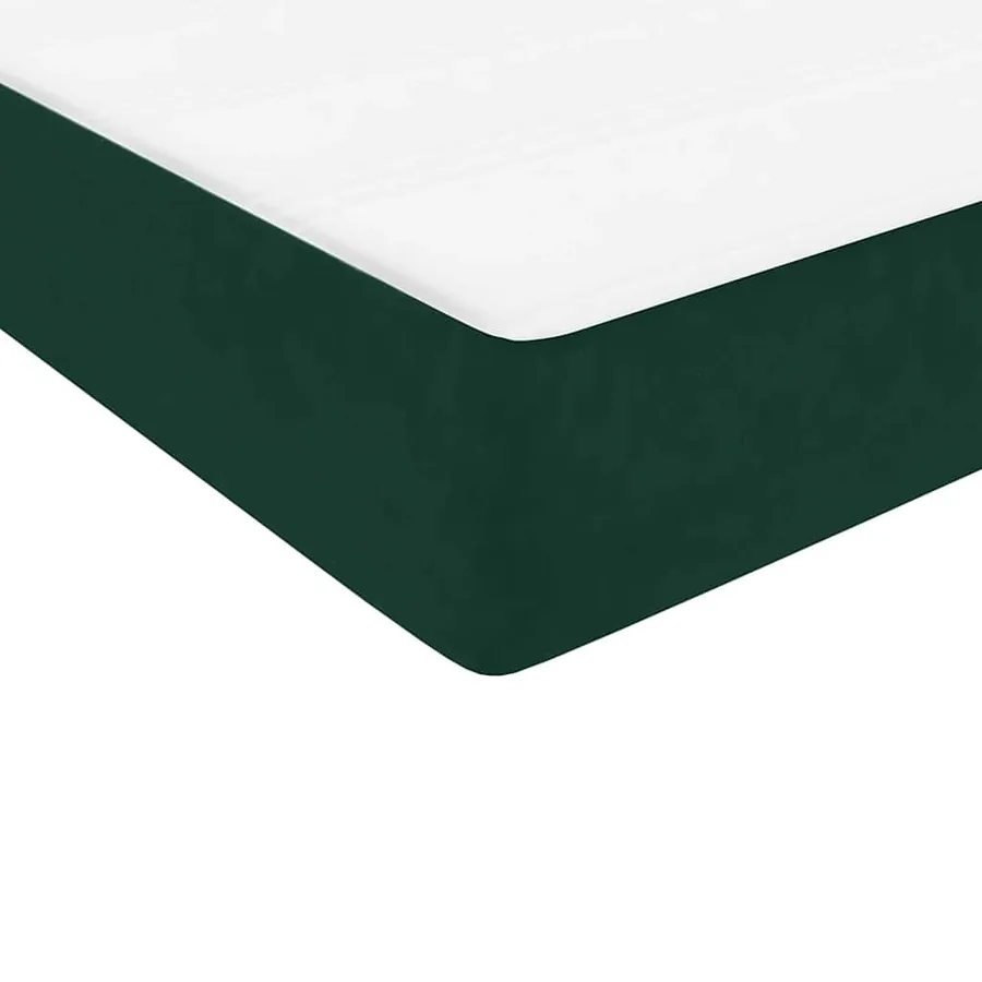 Sommier à lattes de lit et matelas vert foncé 90x210 cm velours - 9