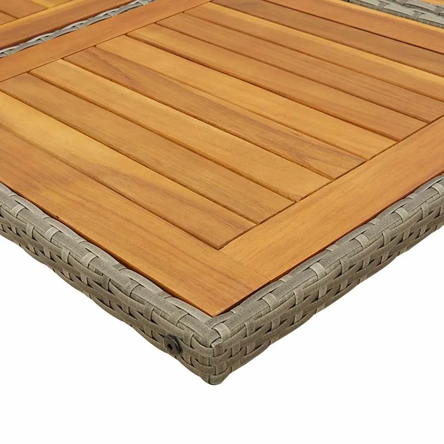 Ensemble à manger de jardin 11pcs avec coussins gris poly rotin - 5
