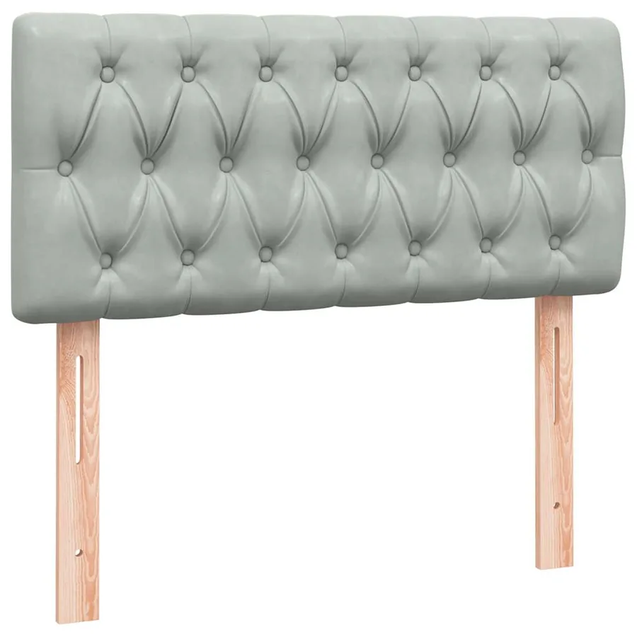 Sommier à lattes de lit et matelas gris clair 80x220 cm velours - 6