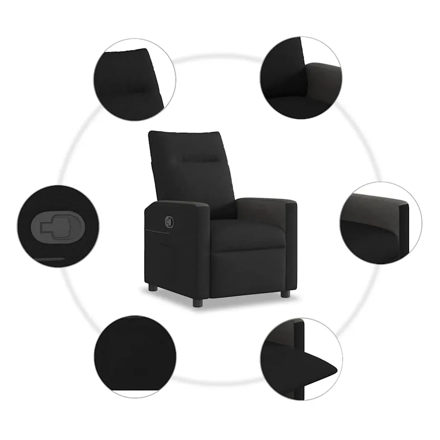 Fauteuil inclinable Noir Tissu - 7