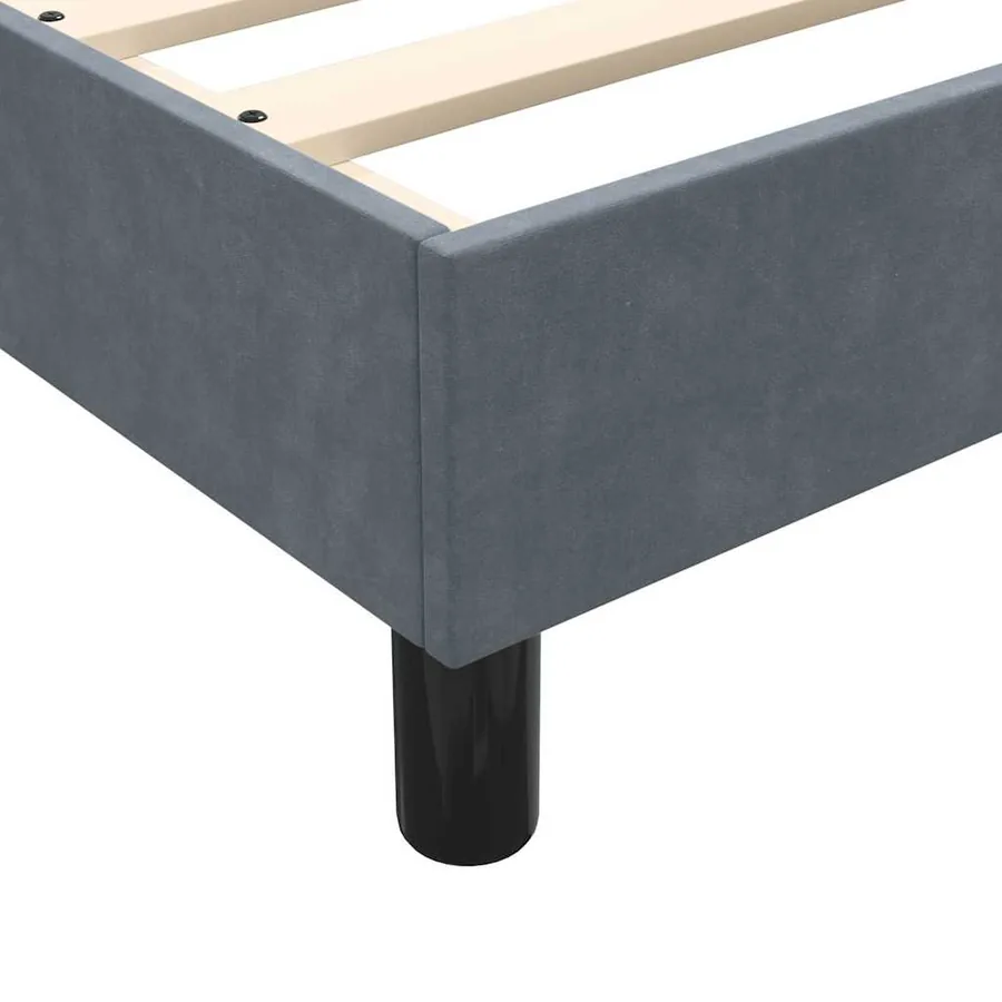 Sommier à lattes de lit et matelas gris foncé 80x210 cm velours - 10