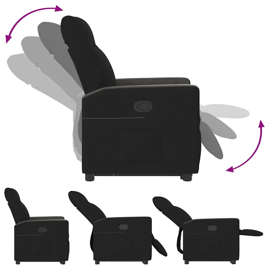 Fauteuil inclinable noir tissu - 8