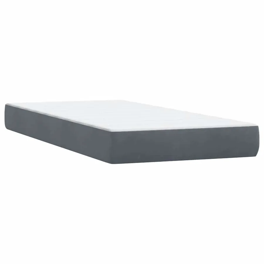 Sommier à lattes de lit et matelas gris foncé 80x210 cm velours - 6
