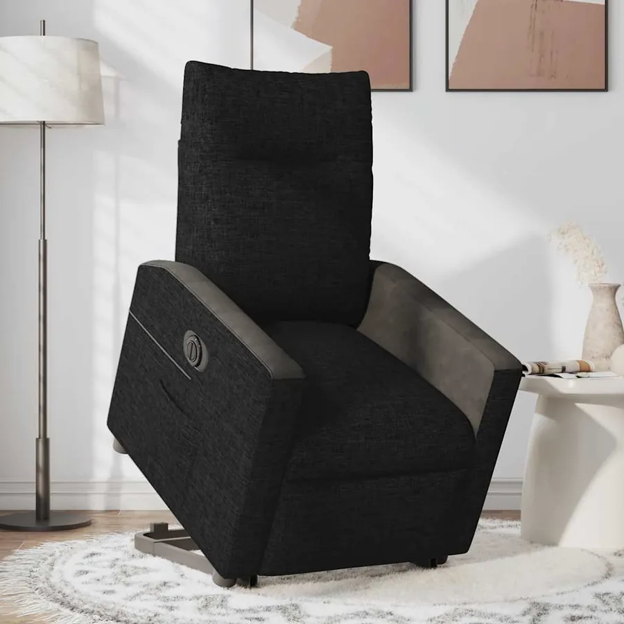 Fauteuil inclinable électrique noir tissu - 3
