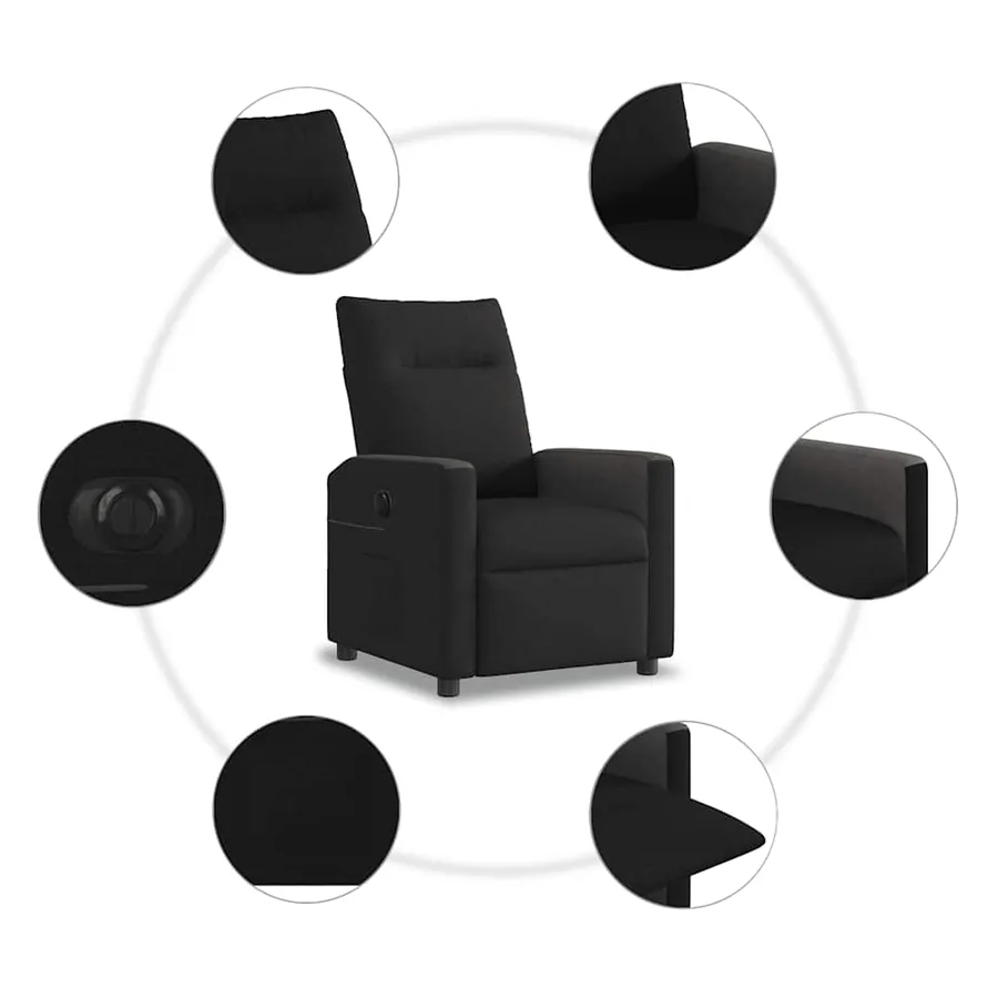 Fauteuil inclinable électrique Noir Tissu - 10