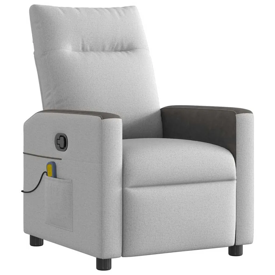 Fauteuil de massage inclinable gris nuage tissu - 2