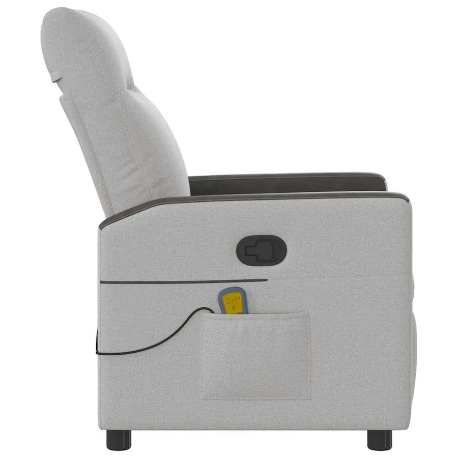 Fauteuil de massage inclinable gris nuage tissu - 4