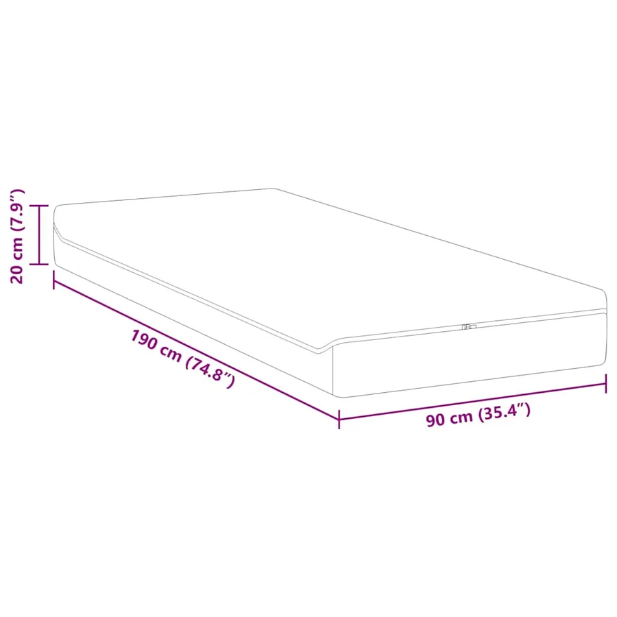 Matelas Blanc et Gris 90 x 190 cm Tissu jacquard - 11