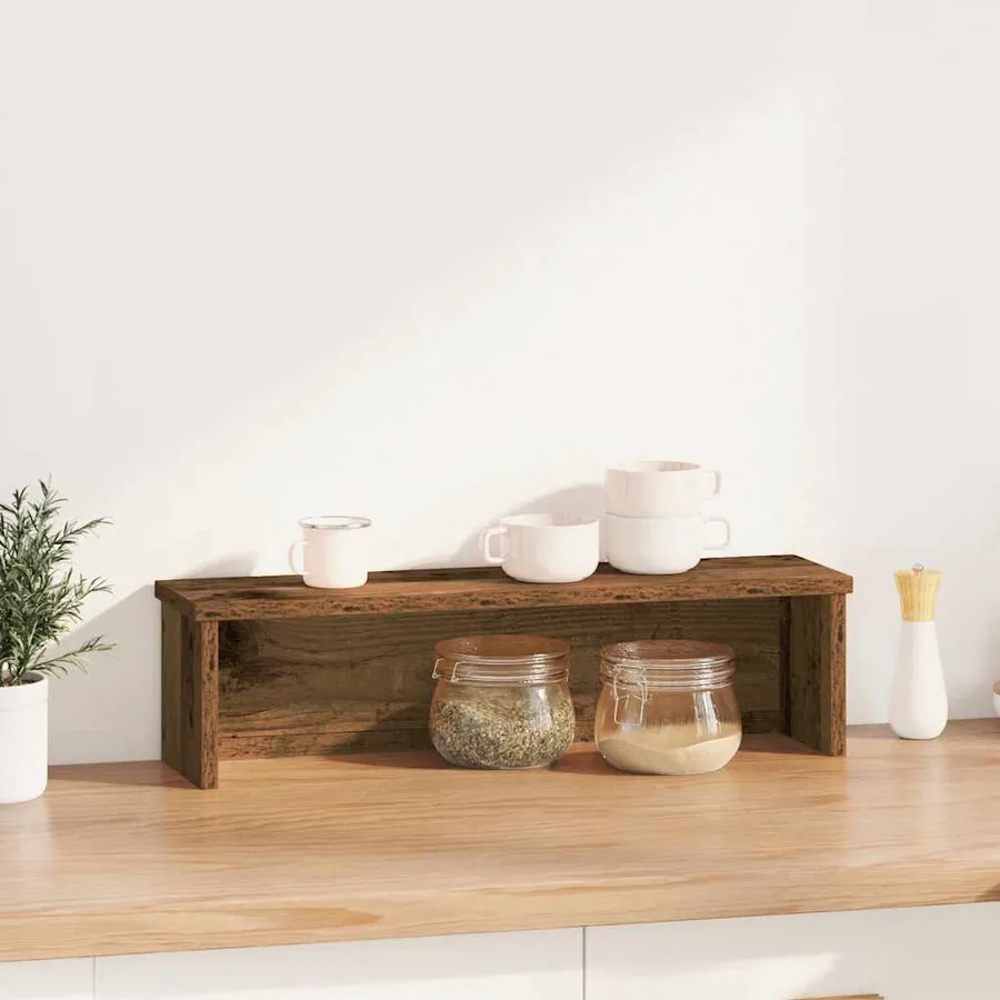 Étagère de cuisine empilable vieux bois 50x15x16 cm - 2