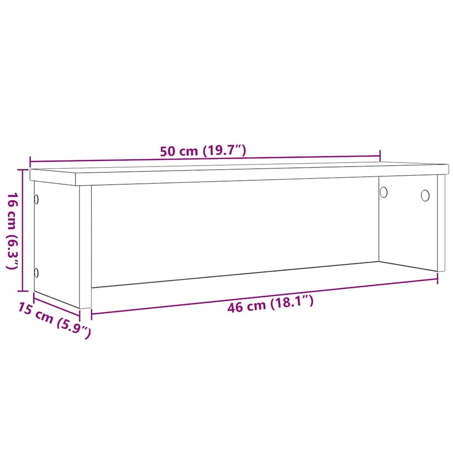 Étagère de cuisine empilable vieux bois 50x15x16 cm - 8