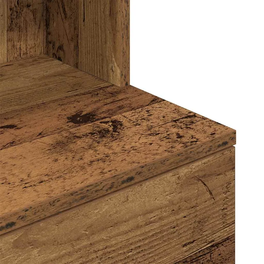 Table de chevet vieux bois 39x35x125 cm bois d’ingénierie - 10
