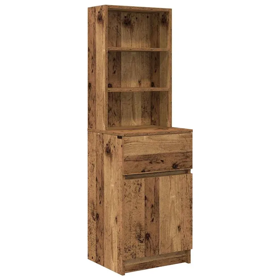 Table de chevet vieux bois 39x35x125 cm bois d’ingénierie - 2