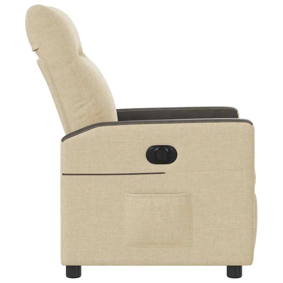 Fauteuil inclinable électrique Crème Tissu - 6