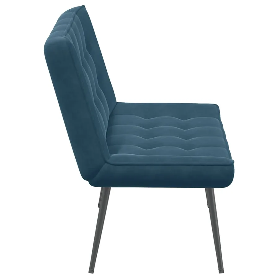 Banc bleu 110x74x84 cm velours - 5