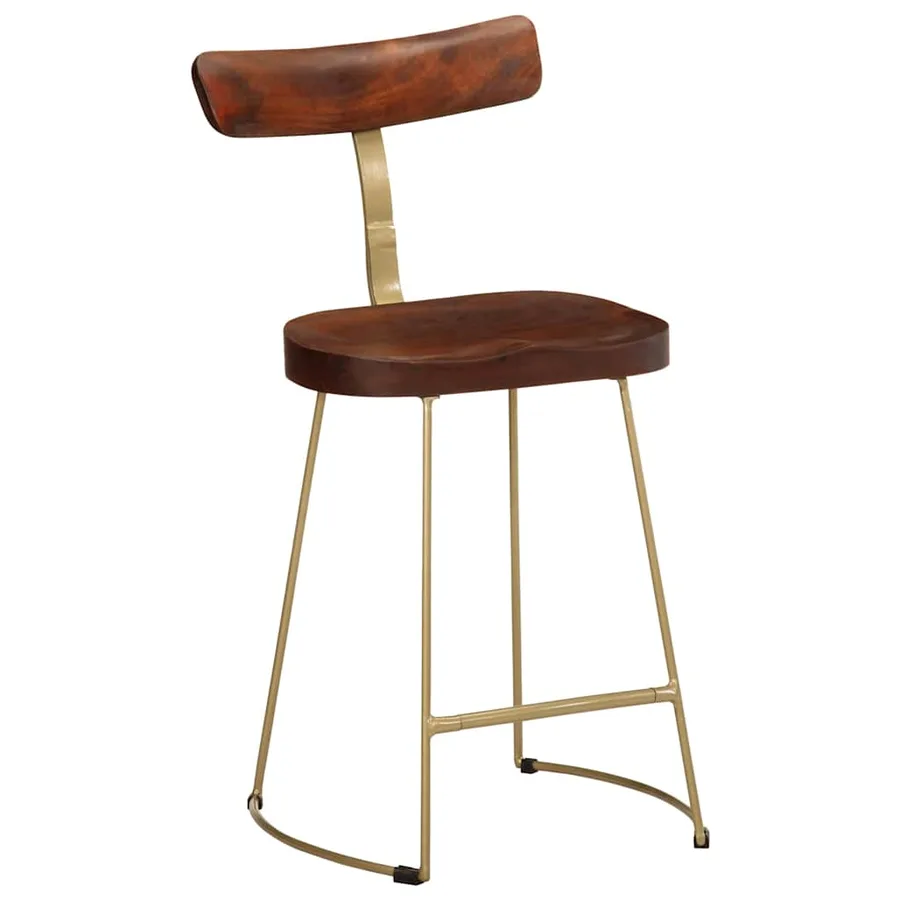 Tabourets de bar lot de 2 49x43x79 cm bois de manguier massif - 10