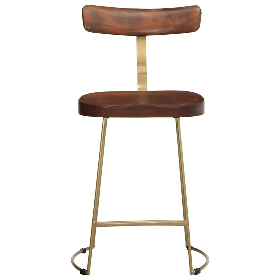 Tabourets de bar lot de 2 49x43x79 cm bois de manguier massif - 2